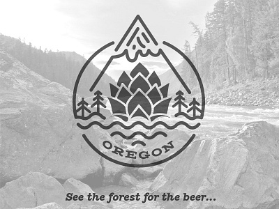 Brewshed Brewfest badge beer brewfest brewshed forest hops mountain oregon portland watershed