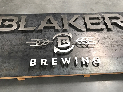 Blaker Brewing Sign beer branding craft craft beer logo metal sign