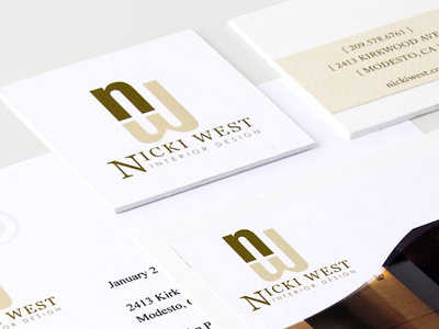 Nicki West Identity business card identity logo