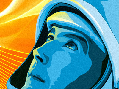 Nasa astronaut color illustration space