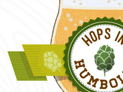 Hops in Humboldt badge beer hops ribbon