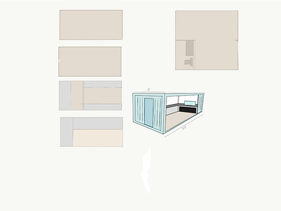 Shipping container office concept illustration