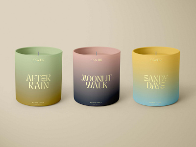 Sentir Aromatic Candles branding candle design design challenge graphic design identity identity design illustration logo packaging packaging design personal project typography