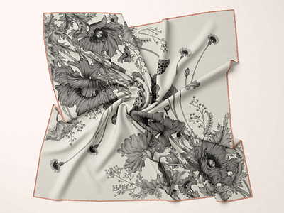 Blooming Season Scarf Illustration artwork fabric illustration packaging pattern product design scarf