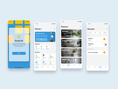 EasyLife - Smart Home App UX/UI android app application design ios smart smart device smart home ui user interface uxui