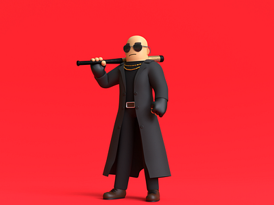 Minimal Gangstar 3D Cartoon Character