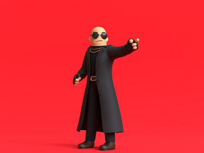 Minimal Gangstar 3D Cartoon Character