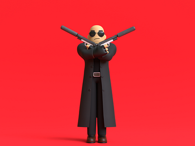 Minimal Gangstar 3D Cartoon Character