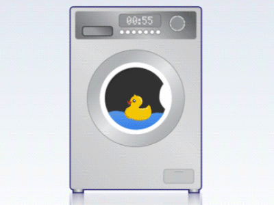 A rubber duck in a washing machine after effects motion graphics rubber duck washing machine