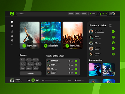 Music Web App mockup