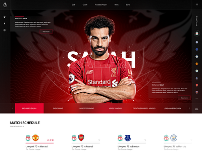Mohamed Salah - Liverpool website - concept branding graphic design ui