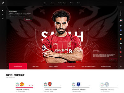 Mohamed Salah - Liverpool website - concept