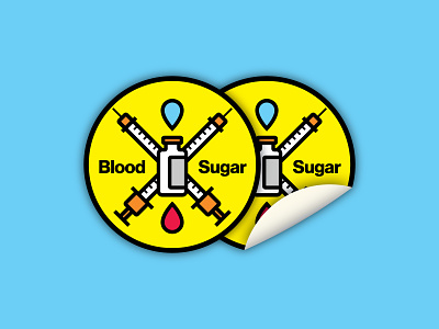 Blood Sugar Sticker apparel blood sugar branding design diabetes icon illustration insulin logo type type 1 diabetes typography vector