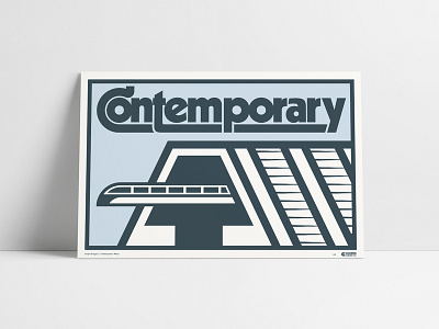 Contemporary Resort Poster contemporary design disney disney world florida illustration lettering type typography vector