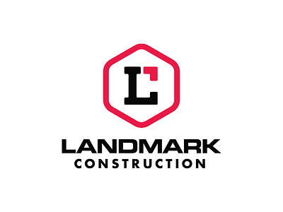 Landmark Construction branding construction design icon illustration logo type typography vector