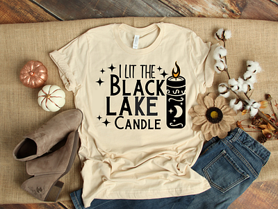 Black Lake Candle T-shirt autumn branding candle corel draw design graphic design illustration logo mock ups photoshop tshirt