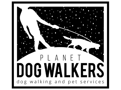 Planet Dog Walkers Logo brand branding company logo company logos identity logo logo design logos vector illustration vector logo vector logos