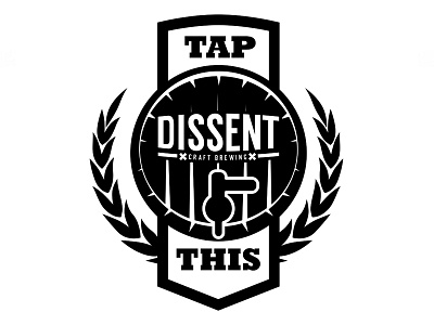Dissent Brewery brand company logo identity logo logo design t shirt design
