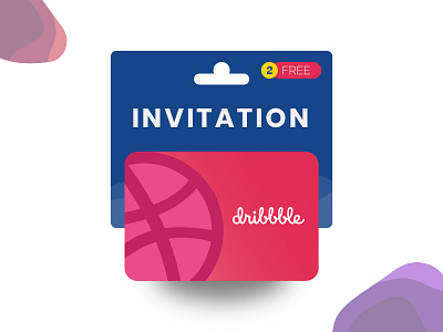 Two Dribbble Invitations draft gift card illustration invitation invite