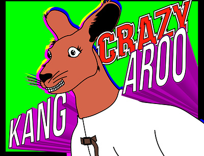 Crazy Kang Aroo art artwork graphic design illustration illustrator vector