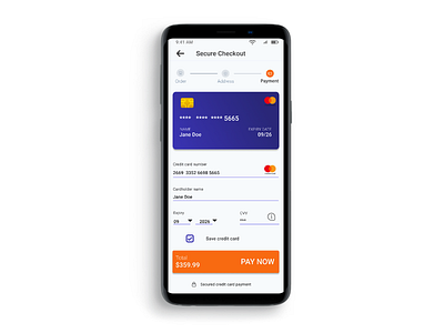 Ui Challenge 002- Credit Card Checkout #DailyUI app design ui ux
