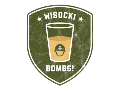 Wisocki Bombs! army badge beer branding cocktail logo military signature drink vector