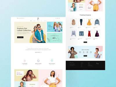 Fashion Hub (E-commerce) Website branding design figma landing page typography ui ux web design website