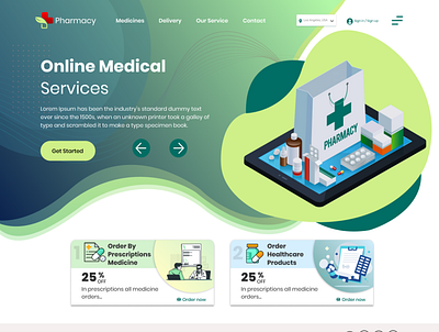 Pharmacy Concept Landing Page figma graphic design illustration ui ux web