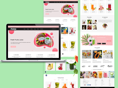 Fresh Juice -Mockup Web Design design figma graphic design illustration ui