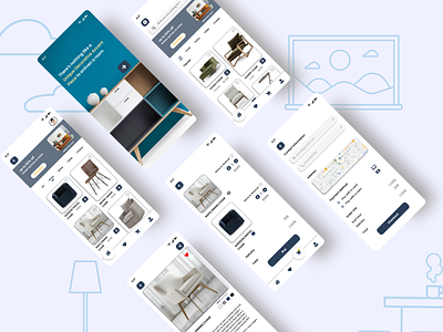 Furniture App app design graphic design icon illustration mobile design ui ui ux user experience user interface ux