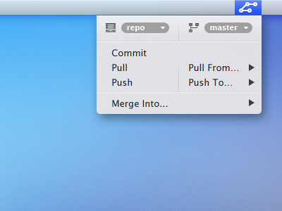 tinyGIT - Status Bar Concept concept design git mac menu bar os x photoshop simplistic status bar svn tinygit ui