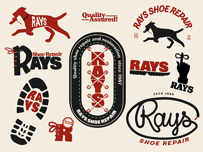 Rays Shoe Repair illustrations graphic design logotype typography wordmark