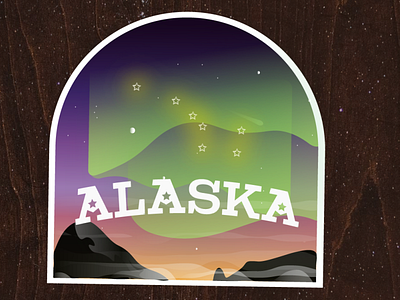Alaska Sky #1 alaska aurora borealis graphic design slab serif sticker typography
