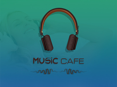 Music Cafe headset ui ux vector