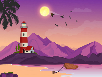 New Mountains adobe illustrator calm eleopard illustration lighthouse mountains peace