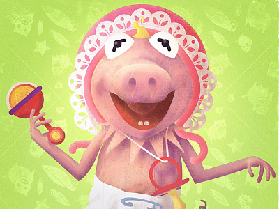 Kermit + Miss Piggy = illustration photoshop