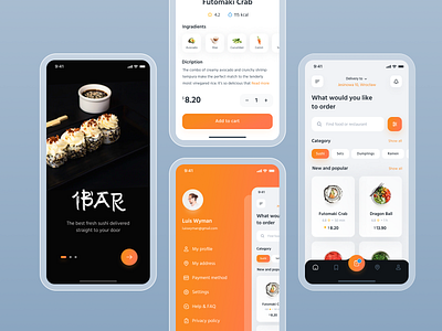 Sushi App 🍣 adrian app deliver design figma gancarek graphic design mobile sushi ui uidesign ux wroclaw wrocław