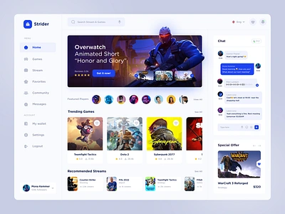 Games Dashboard adrian app design designer figma game gaming gancarek product ps4 ui uidesign ux web wroclaw wrocław xbox