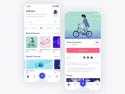 Courses App app courses design ios sketch