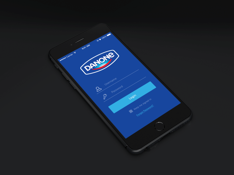 Danone Login Screen animation danone gif interface ios iphone login ui