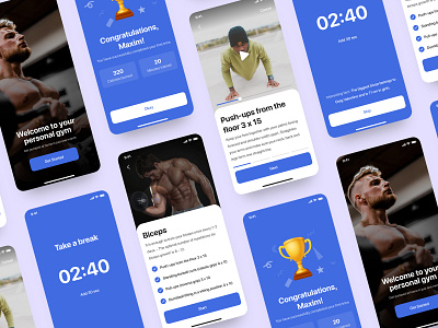 Workout App - Home Trainer app concept design figma gym ios light sport trainer ui ux workout