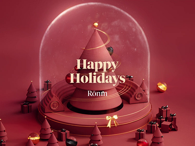 Happy Holidays 3d animation christmas illustration smoke train