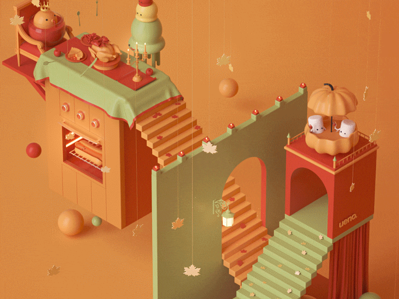 Uenosgiving ueno 3d thanksgiving 3d animation illustration