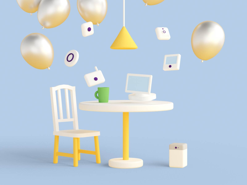 Smart Devices abstract ueno illustration 3d