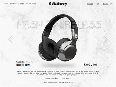 Skullcandy designer responsive retina website concept