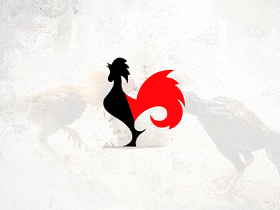 Rooster branding concept illustration logo red and black vector