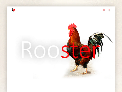 Rooster button design menu navigation red site typography web