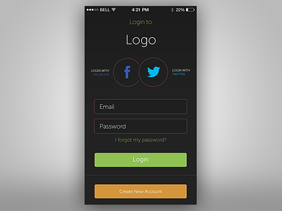 App Login Screen app login clean design flat ui free ios login mobile psd ui user interface