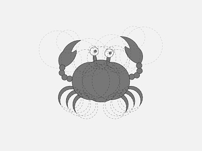 crab art art circle crab goldenratio grids illustration illustrator logo vector
