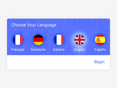 Language Selection android button design flag icon ios language material selector ui ux web